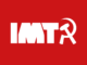 The letters IMT and a hammer and sickle in white on a red background