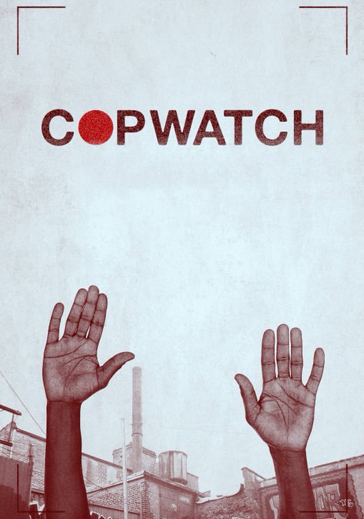 Two upraised hands over a city skyline beneath the logo COPWATCH